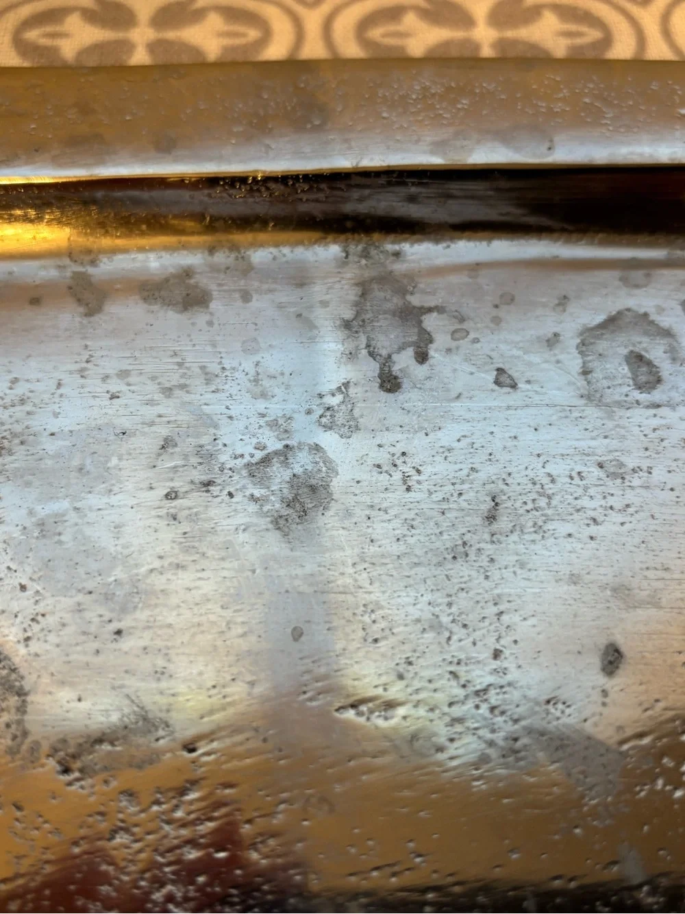Decorative Silver Floral Metal Serving Tray
